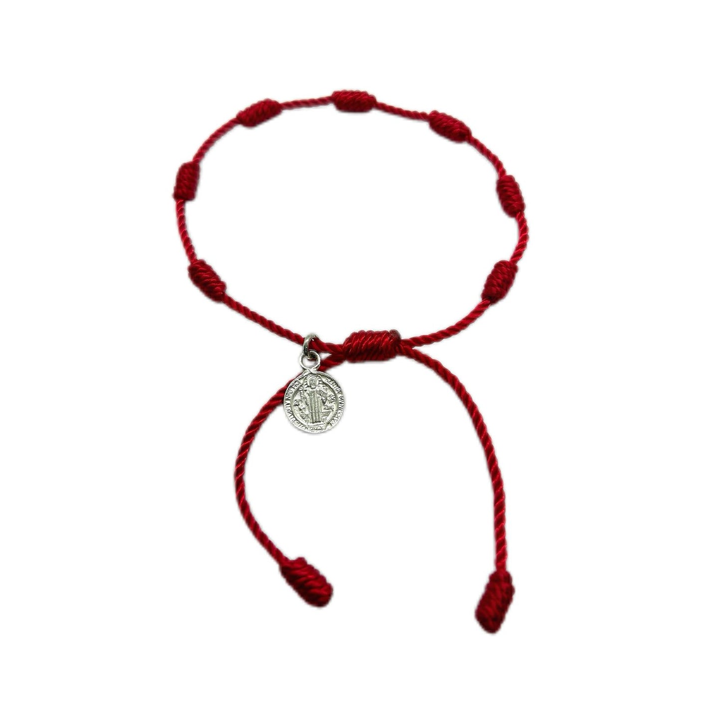 Pulsera 7 nudos hilo rojo + San Benito