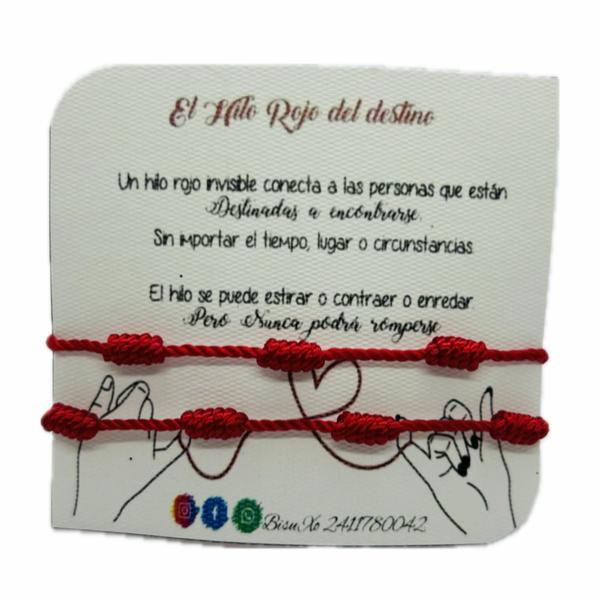 Par de siete nudos hilo rojo