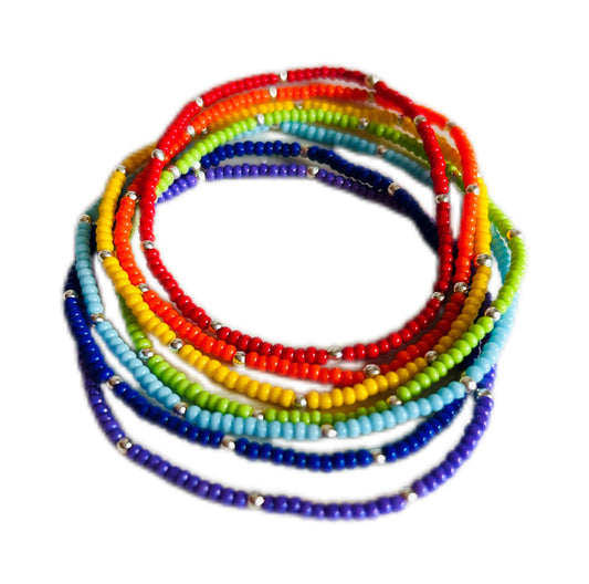 7 CHAKRAS CON CHAQUIRA Y PLATA LEY .925