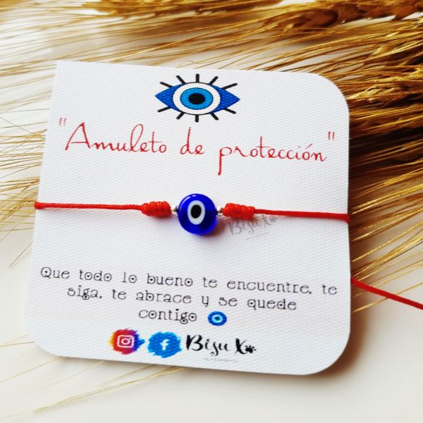 Ojo azul de protección plata